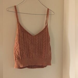AE orange sweater cropped